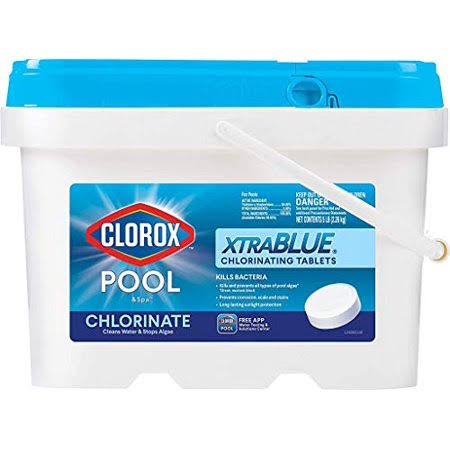 Clorox Poolu0026Spa XtraBlue 3-Inch Long Lasting Chlorinating Tablets, 5-Pound Chlorine