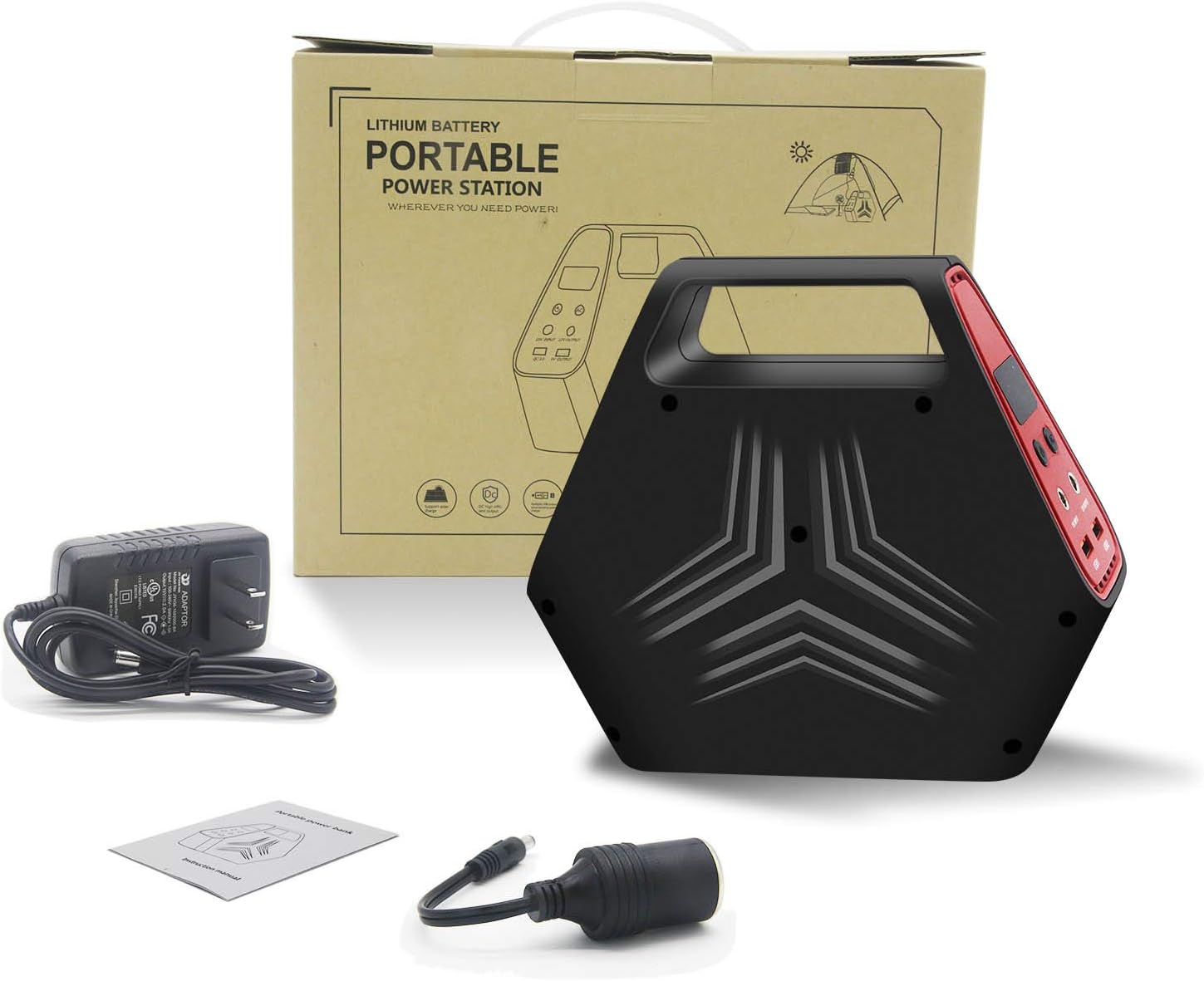 146Wh 42000mAh Portable Power Station, Quiet Rechargeable Generator Power Supply with Dual 110v AC Outlet,2 DC Ports, QC 3.0 USB Ports, Battery Backup for Camping Home Emergency Use