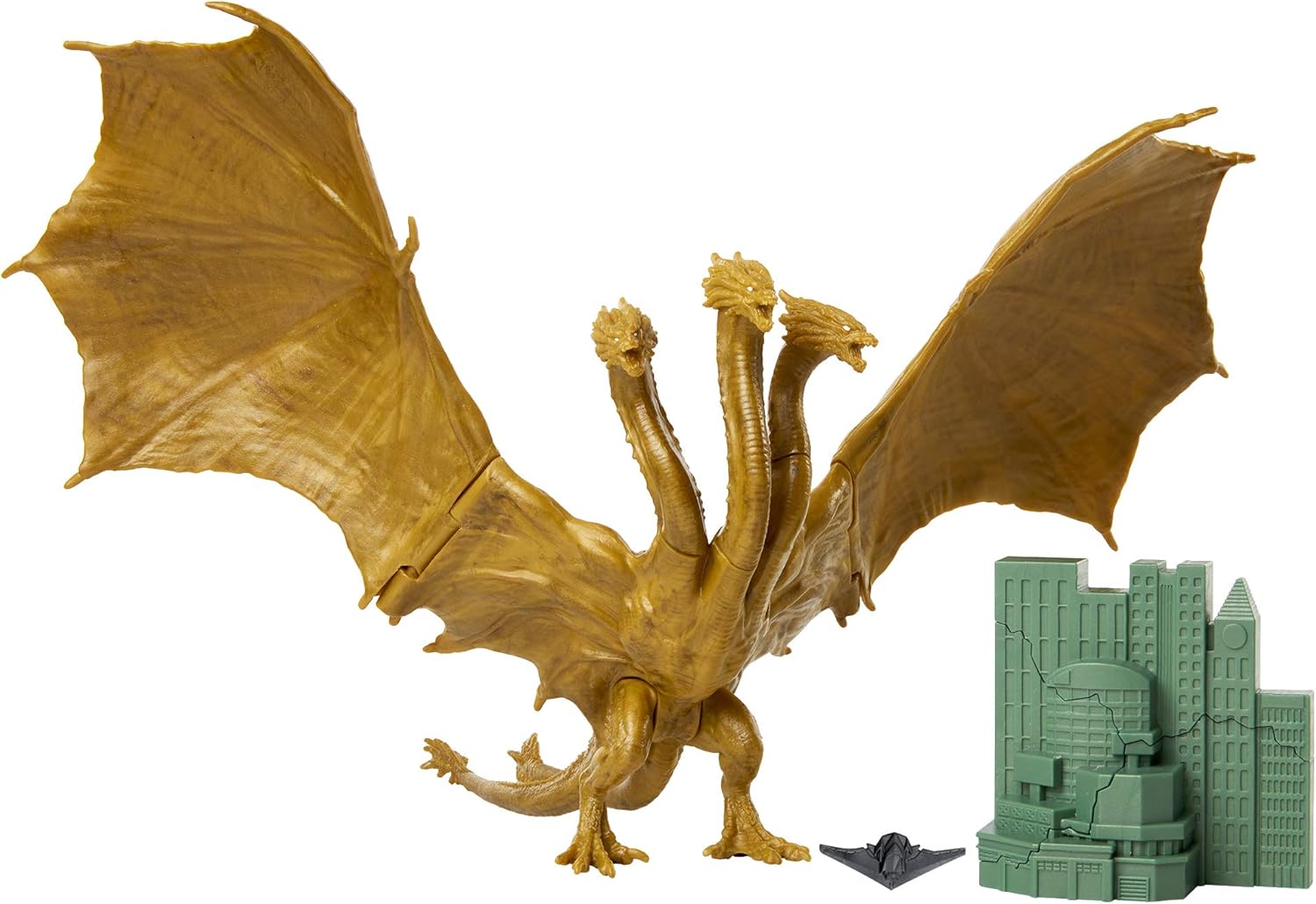 Godzilla King of The Monsters: 6" King Ghidorah Articulated Action Figure with Argo Jet & Destructible City