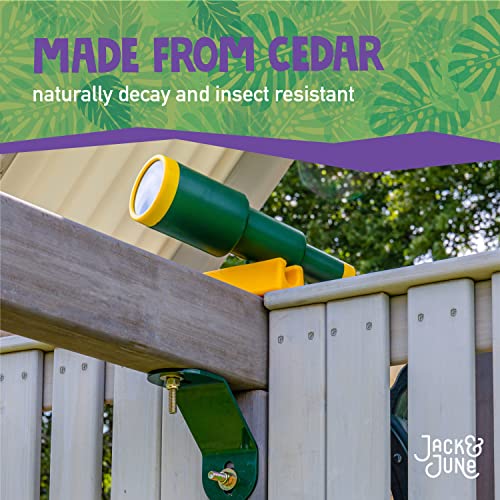 Jack & June Haven Cedar Playset with Swings, Slides, and Accessories