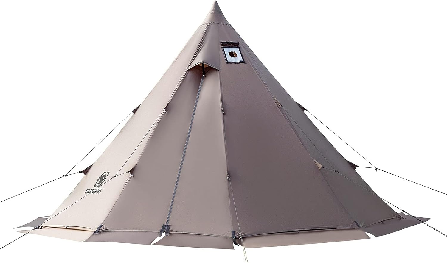 OneTigris Rock Fortress Hot Tent with Stove Jack Bushcraft Shelter, 4~6 Person, 4 Season Tipi Tent for Family Camping Hunting Fishing Waterproof Wind-Proof.