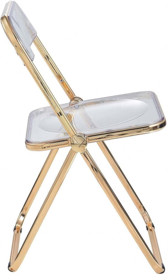 Timeless Trends, Folding Chair with Gold Metal Frame, Foldable for Convenient Storage., Space-Saving, Set of 4