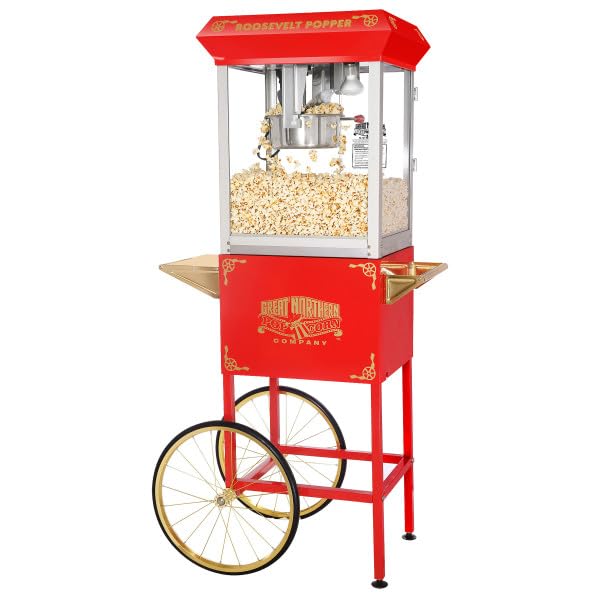 6010 Great Northern Red 8oz Roosevelt Antique Countertop Style Popcorn Popper Machine