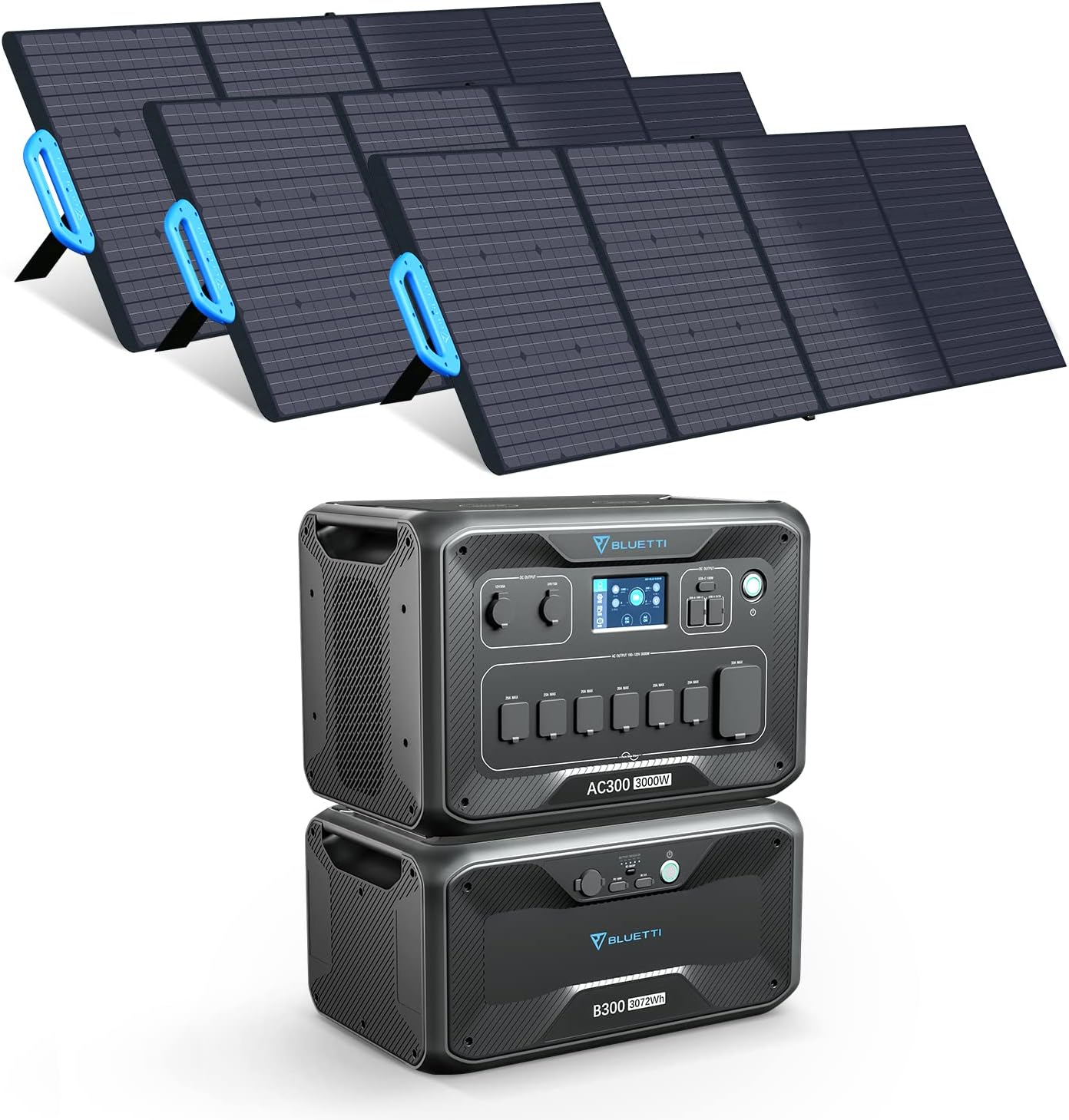 BLUETTI B300 3072Wh Expansion Battery for AC300/AC200MAX/AC200P/EB240/EB150, Expand AC300 w/ 4 Extra Battery,Portable Power Station w/ 100W USB-C & DC12V Emergency Backup Battery for Home Van Outdoor Camp