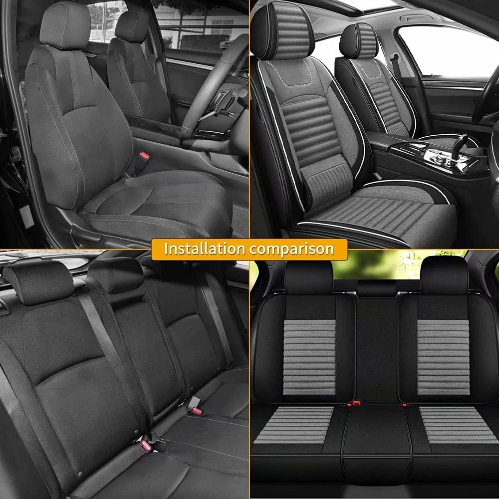TTX LIGHTING Car Seat Covers Custom Fit for 2018-2021 Nissan-Kicks, Auto Full Set Seat Cushion Linen Compatible with Airbag（Red&Black）