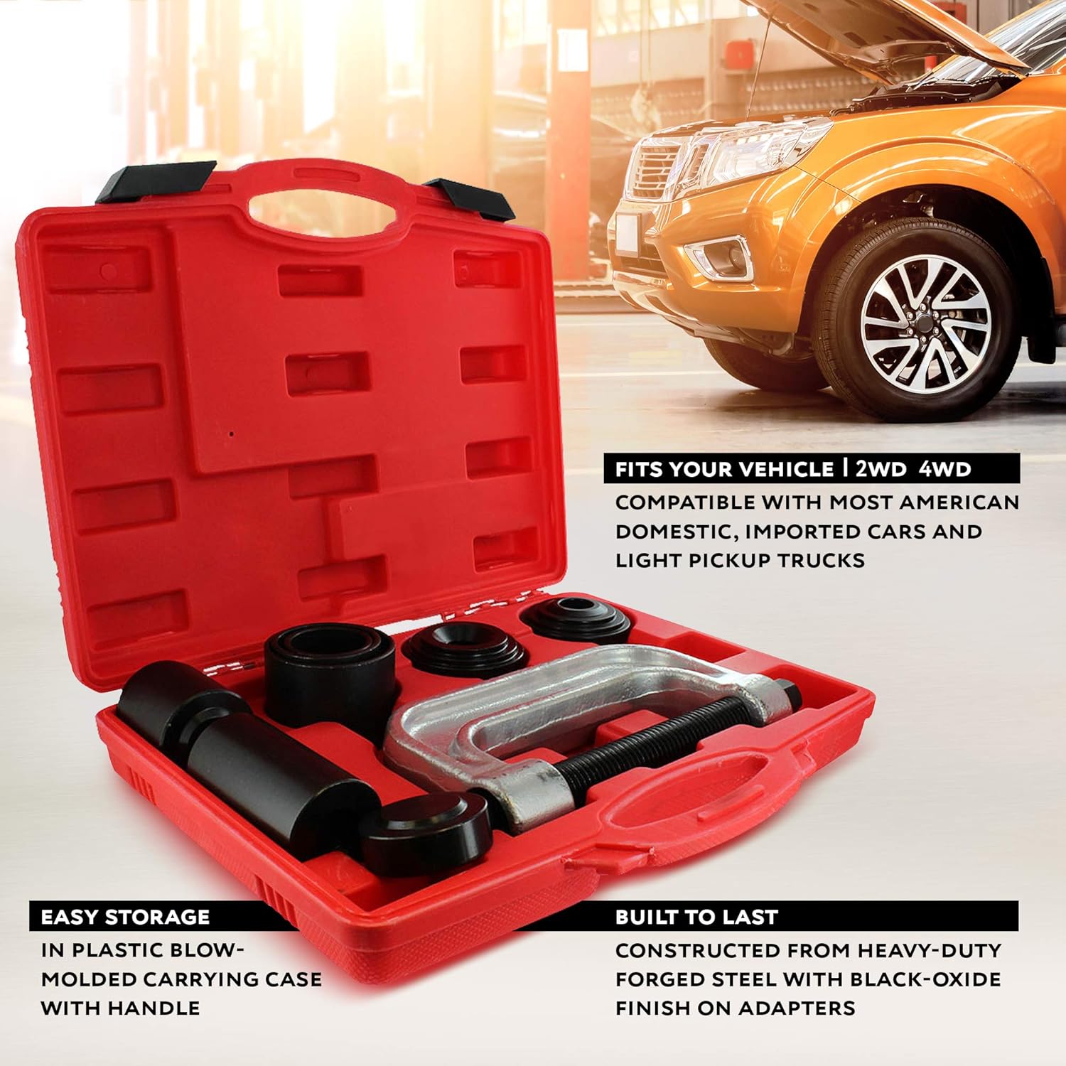 ABN Ball Joint Press Tool Set - 10Pc Ball Joint Remover Tool Ball Joint Press Kit Service Tool Kit with Adapters Pack of 2