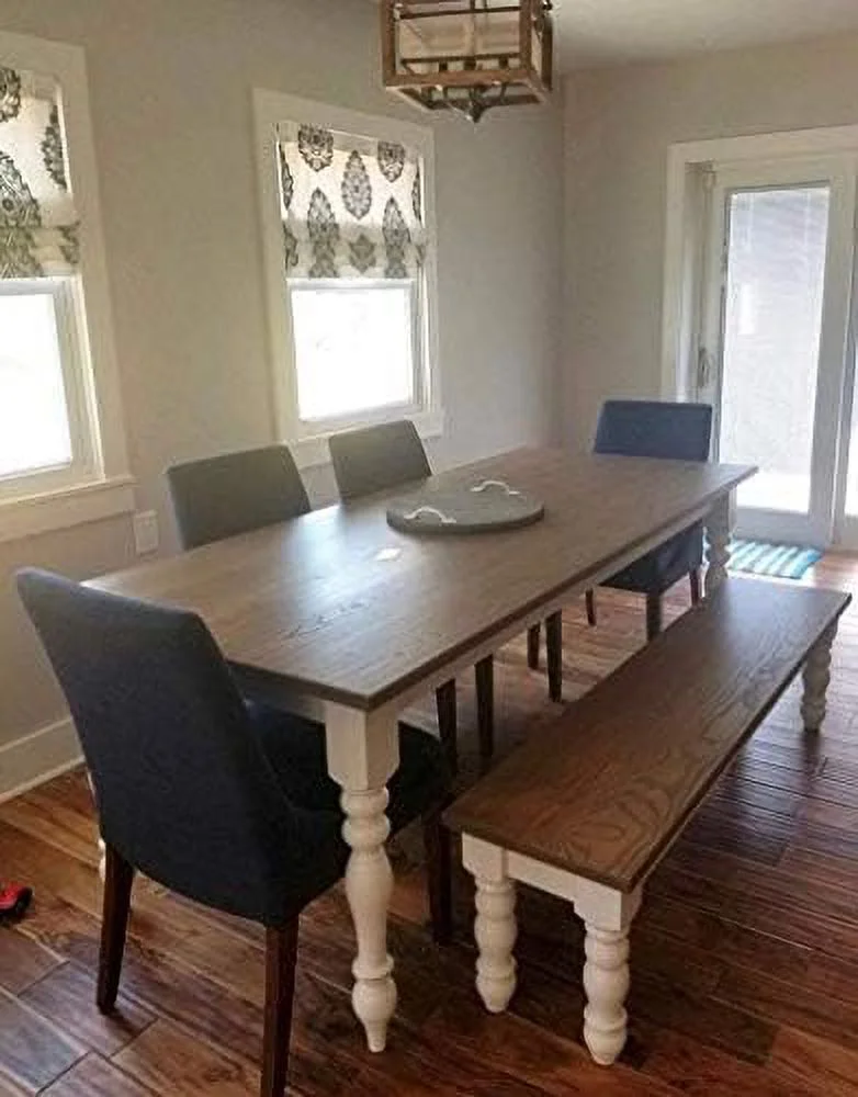 Chunky Farmhouse Table Legs - Unfinished - DIY Furniture - Turned Legs - Set Of 4 - Dimensions: 3.5" X 29"