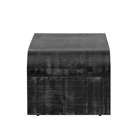 47.2" Minimalist Coffee Table with Curved Art Deco Design,Retro Multifunctional Cocktail Table for Living Room,Dining Room,Easy Assembly (Natural Wood Wash)