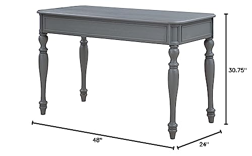 OSP Home Furnishings Country Meadows 48 Inch Writing Desk with Drawer, Antique White