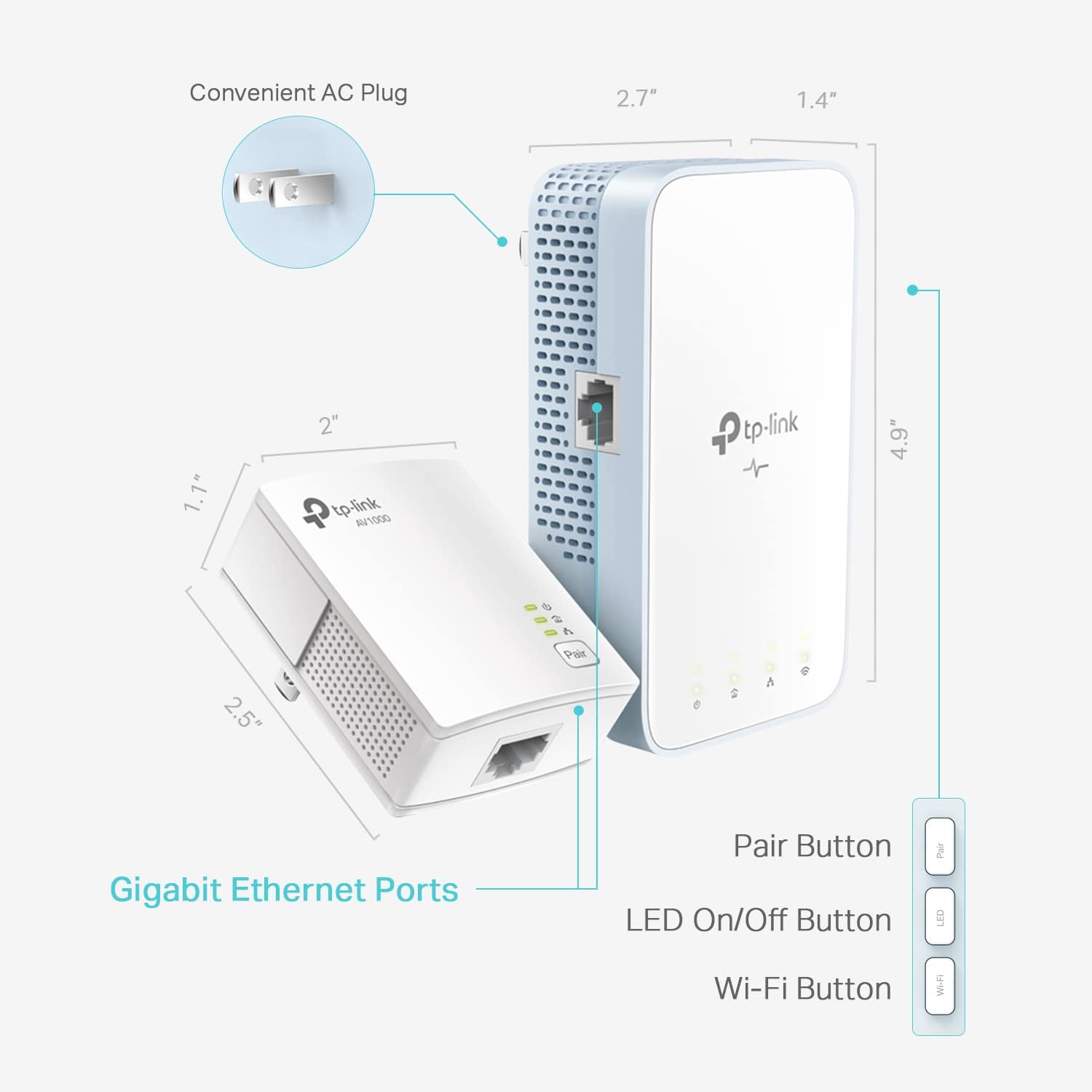 TP-Link Powerline WiFi Extender (TL-WPA7517KIT) - AV1000 Powerline Ethernet Adapter with Dual Band WiFi, OneMesh, Gigabit Port, Ethernet Over Power, Plug & Play Pack of 2