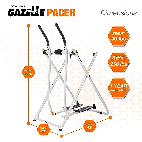Gazelle Tony Little Total Body Fitness Workout Exercise Elliptical Glider Supports 250-300lbs with Low-Impact Design for Home Gym