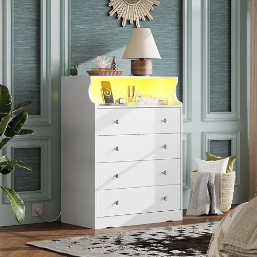 WLIVE Wood Dresser with 5 Drawers, Black Wooden Storage Cabinet, Organizer Drawers for Bedroom, Living Room, Hallway, Measuring 15.75" W * 31.50" D * 45.35" H ﻿