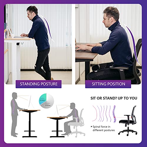 Electric Standing Desk 48 x 24 Inch Height Adjustable Stand Up Desk for Home and Office, Sit Stand Desk Computer Workstation with Splice Board