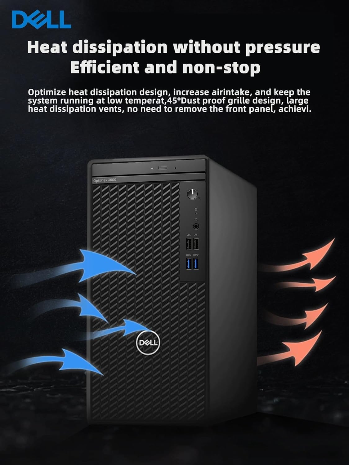 Dell Optiplex 3000 Tower Desktop | 12th Gen Intel Core i5-12500 Processor | Windows 11 Pro | HDMI+Display Port Support 4K | WiFi | Bluetooth | DVD-RW (32GB RAM | 512GB SSD + 1TB HDD)