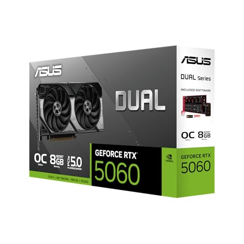 ASUS The SFF-Ready Prime GeForce RTX™ 5060 8GB GDDR7 OC Edition Graphics Card (PCIe® 5.0, 8GB GDDR7, HDMI®/DP 2.1, 2.5-Slot, Axial-tech Fans, Dual BIOS)