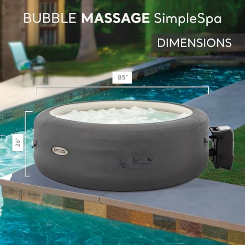 INTEX SimpleSpa Inflatable Hot Tub, 6 Person Jet Massage Spa with Built-in Pump and Cover - Portable Outdoor Tub with Bubble Jets for Home, Backyard, and Patio