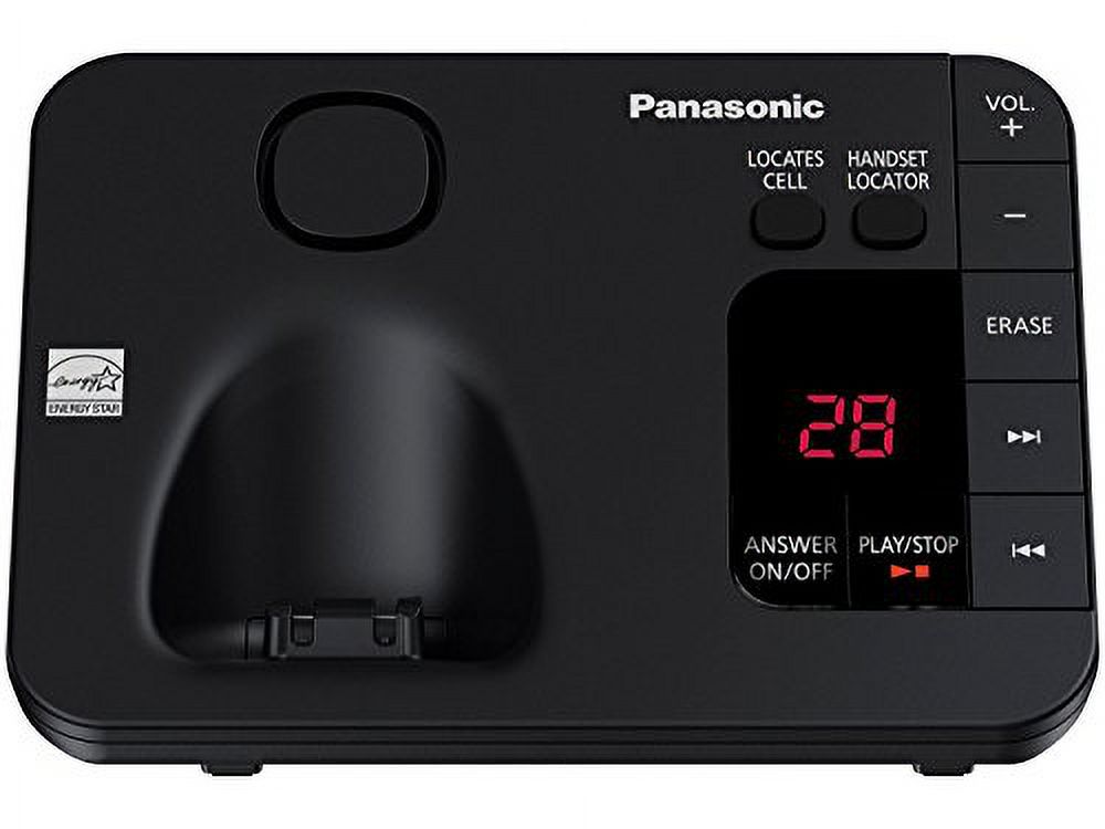 Panasonic DECT 6.0 Expandable Cordless Phone System with Answering Machine and Call Blocking - 3 Handsets - KX-TGE433B (Black)