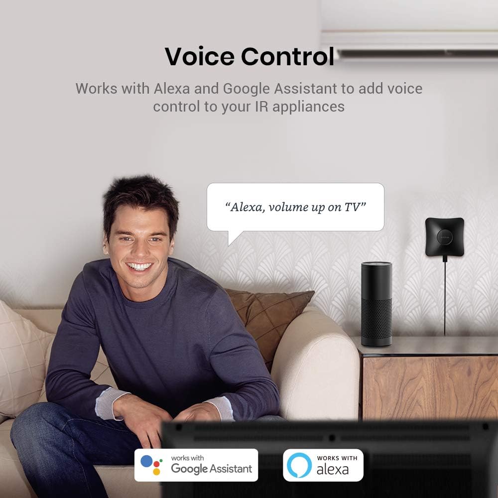 BroadLink RM4 pro Smart IR/RF Remote Control Hub with Sensor Cable-WiFi IR/RF Blaster for Smart Home Automation, TV, Curtain, Shades Remote, Works with Alexa, Google Assistant, IFTTT (RM4 pro S)