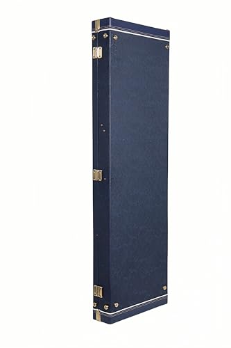 Crossrock Relief Series 335 Guitar Case for ES-335 & Semi-Hollow Electric Guitars | Carved Smoke Blue Finish, Monochrome Blue Velvet Interior, Lock – Premium Wooden Hardshell