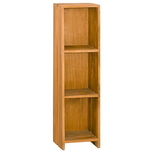 Bookcases & Standing Shelves Bookshelf 11.8"x11.8"x43.3" Solid Wood Teak,Sturdy Teak Bookshelf with 2 Shelves for Books, Magazines, and Decor Furniture for Home Office