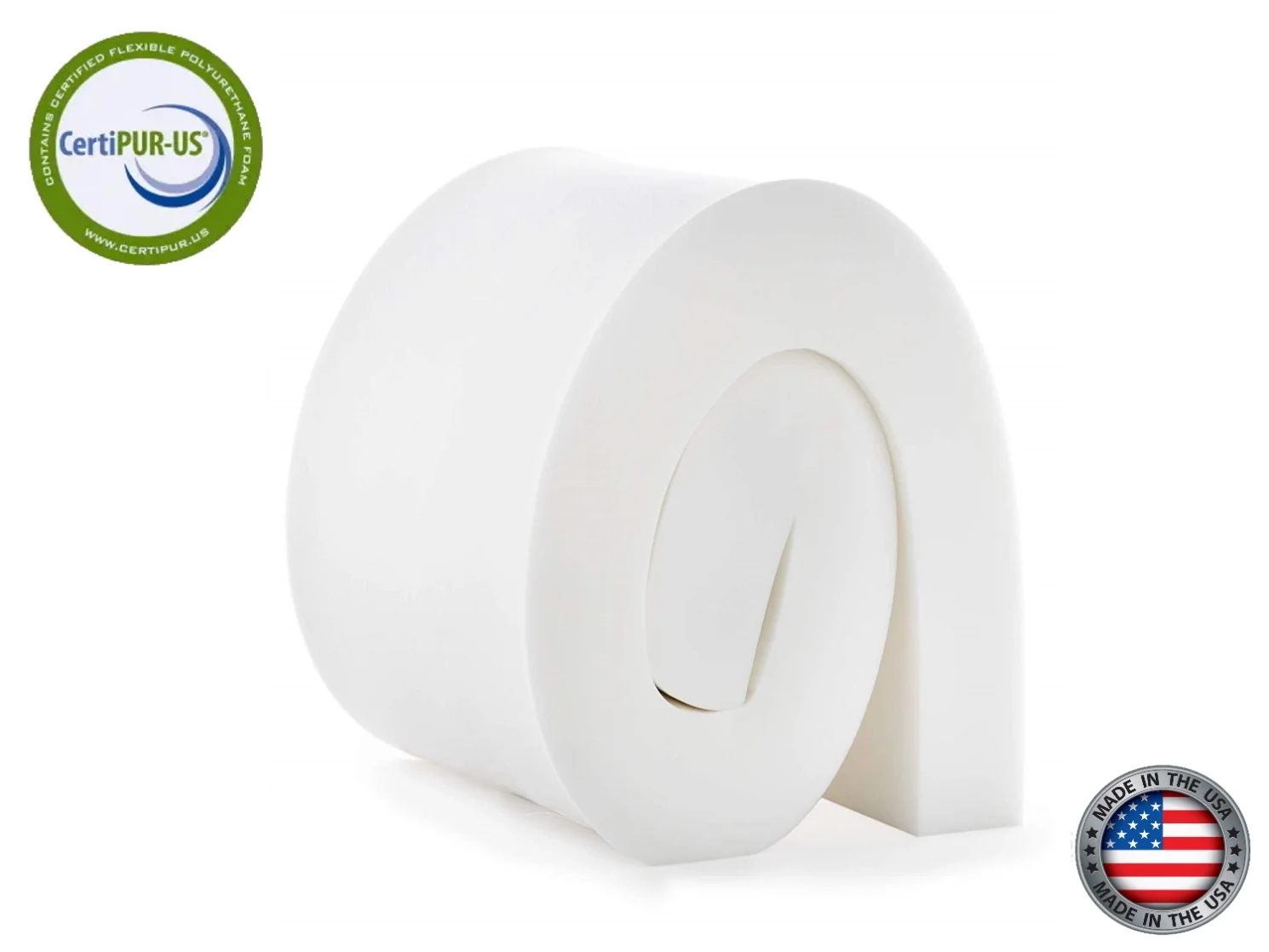 High Density Upholstery Foam Cushion 8"T x 24"W x 80" (50ILD) "EXTRA FIRM" Sofa Seat Replacement Foam Cushion, Foam Padding (White) by Ritchie Foam