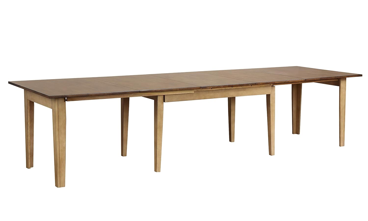 Sunset Trading Brook Dining Table, Distressed two tone light creamy wheat with warm pecan finish top