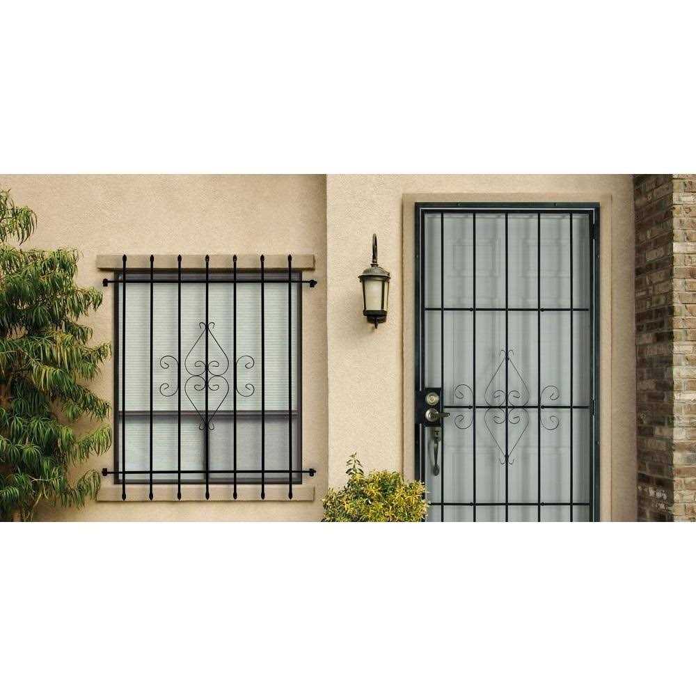 Unique Home Designs 36 in. x 80 in. Su Casa Black Surface Mount Outswing Steel Security Door with Expanded Metal Screen - Shop Hardware Tools Online Store
