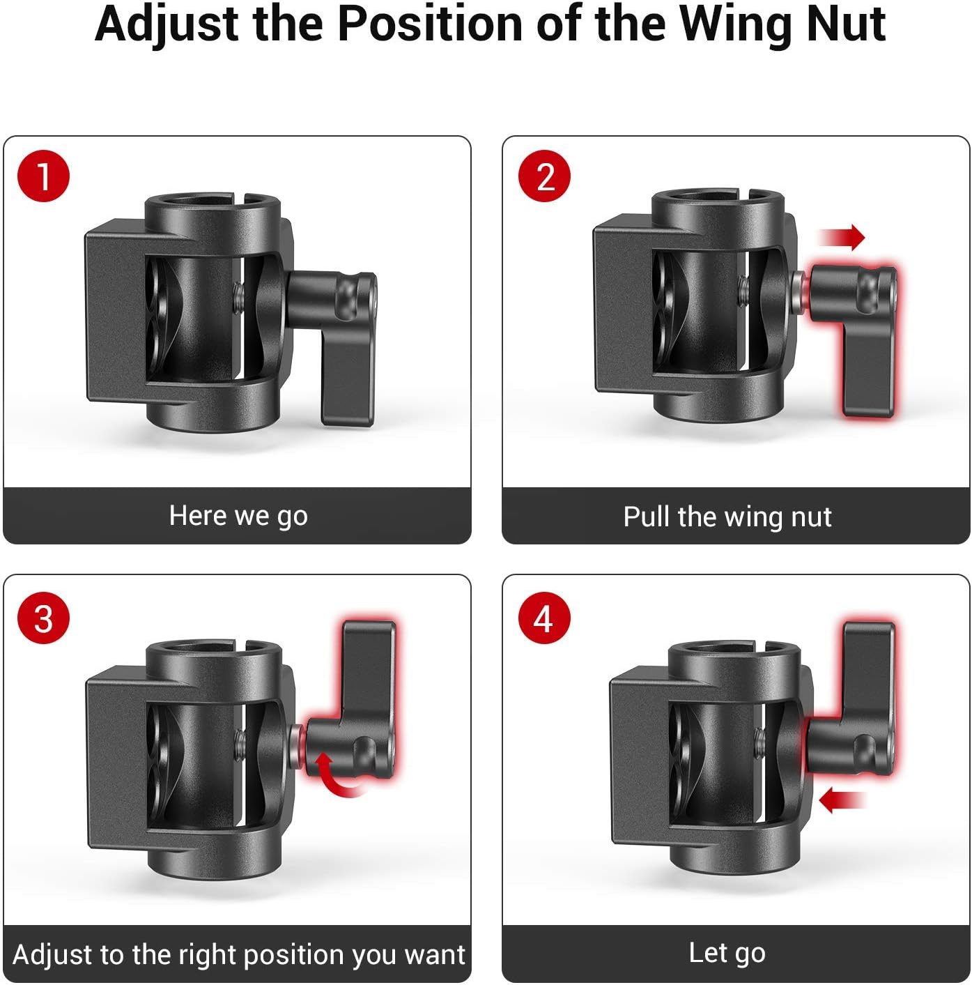 SmallRig 15mm Rod Clamp Single Camera Rod Mount for 15mm Rods Support System, EVF Mount, LCD Light, Microphone Mounts -1995