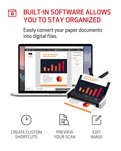Canon imageFORMULA R10 - Portable Document Scanner, USB Powered, Duplex Scanning, Document Feeder, Easy Setup, Convenient, Perfect for Mobile Users