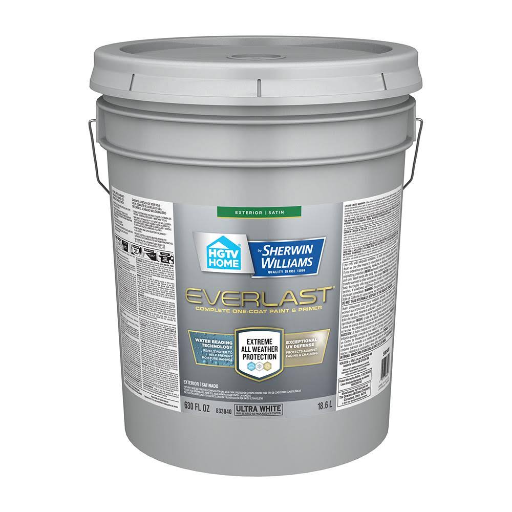 HGTV Home by Sherwin-Williams Everlast Satin Exterior Tintable Paint (5-Gallon) | EV0014001-20