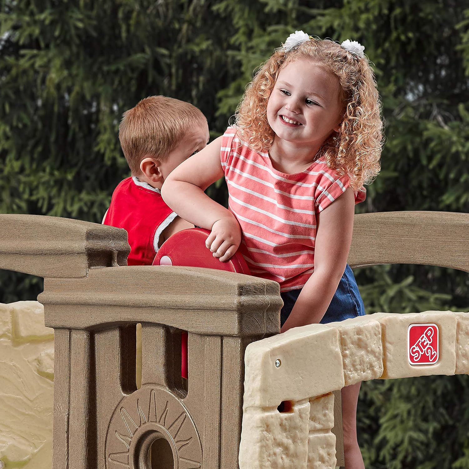 Step2 Naturally Playful Woodland Climber - Kids Durable Plastic Slides and Climbers, Multicolor
