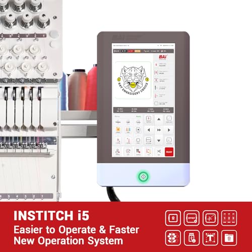BAi THE MIRROR Embroidery Machine With 15 Needle,1200SPM Max Speed Commercial Embroidery Machine,13.7x19.7 Inches Embroidery Area,Wifi Available 10"Touch Screen Multi Needle Embroidery Machine,