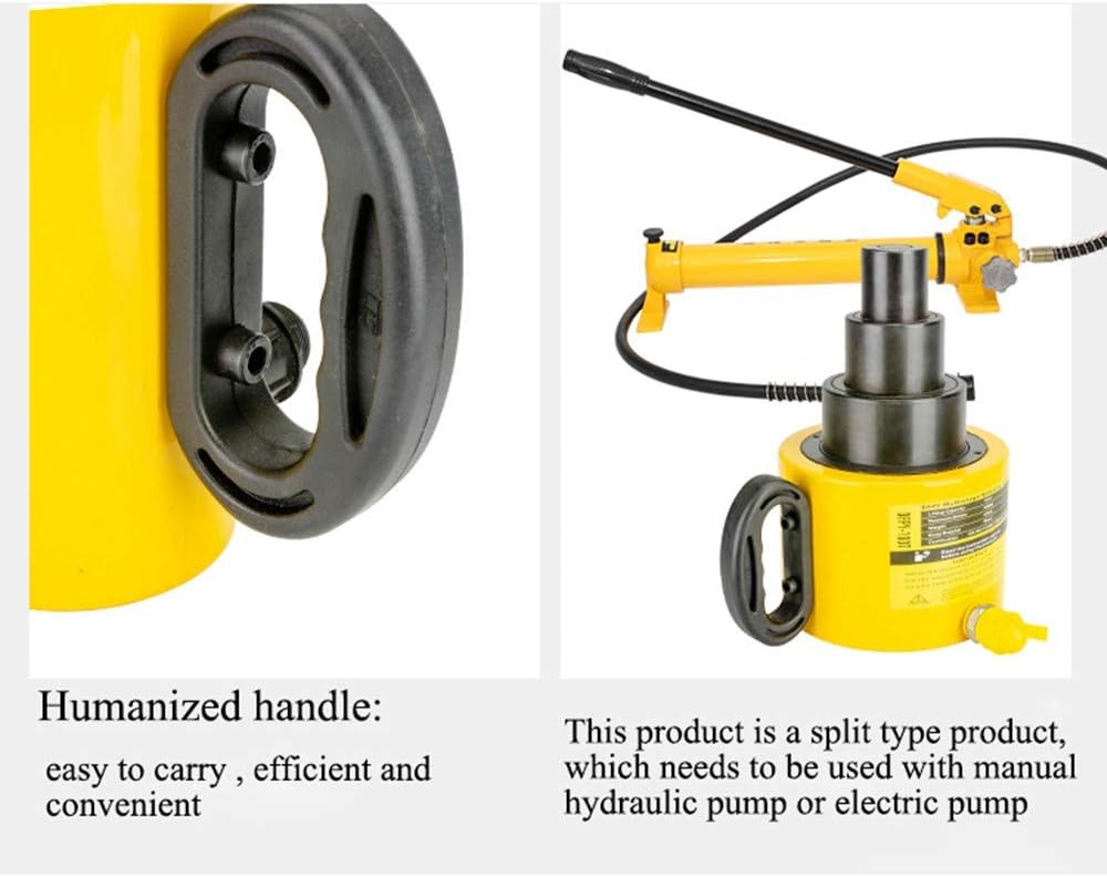 NEWTRY 20 ton Hydraulic Ram Jack Multi-Section Stoke 200mm(8inch) Short Type Protable Hydraulic Cylinder Industrial Lifting Jack, not for Car (20T)