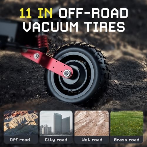 Electric Scooter for Adults,6000W Dual Motor E-scooter 60V 33AH Up to 50 MPH 60Miles Range,11" City Road/Off Road Tire Electric Scooter Foldable