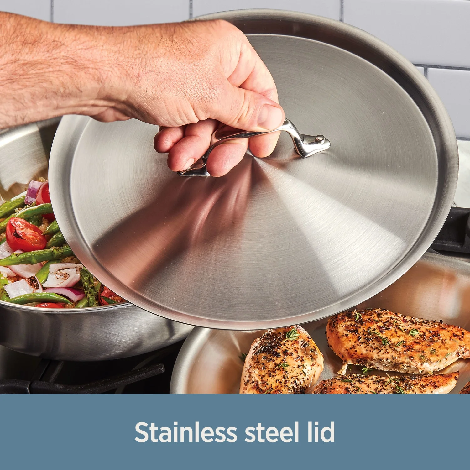 All-Clad 4203 Stainless Steel Tri-Ply Bonded Dishwasher Safe Sauce Pan with Lid / Cookware, 3-Quart, Silver