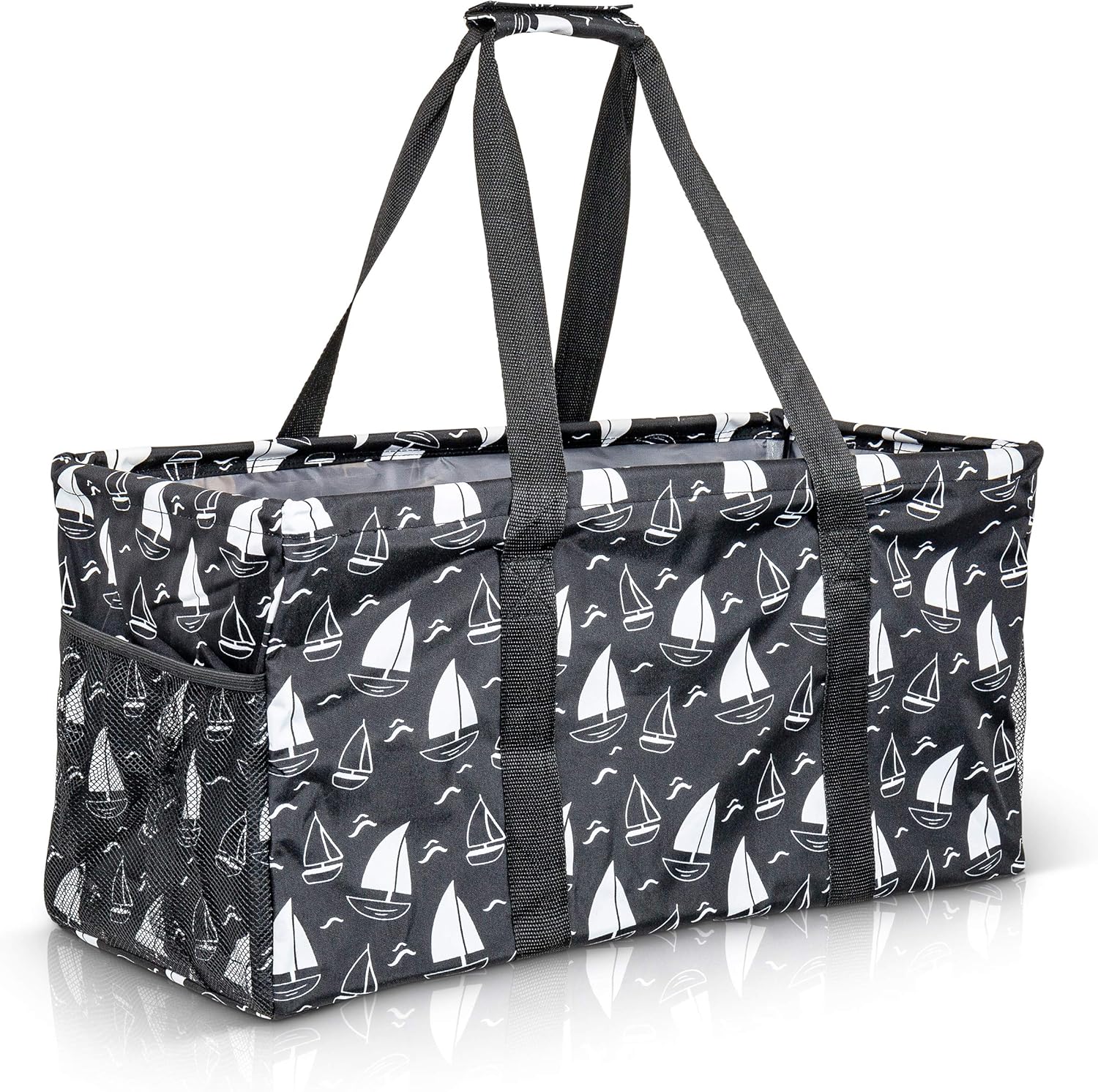 Extra Large Utility Tote Bag - Oversized Collapsible Pool Beach Canvas Basket