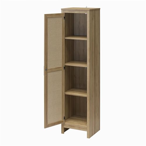 Ameriwood Home Wimberly Tall Cabinet, 1-Door, Black Oak