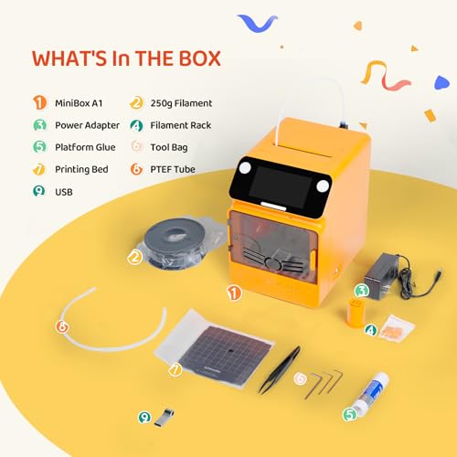 Kidoodle Mini 3D Printer for Kids & Beginners, 600mm/s High Speed Printing, Auto-Leveling/Child-Safe Design/5" Touch Screen, Pre-Assembled with Wi-Fi/App Control, Easy Setup for Home/School
