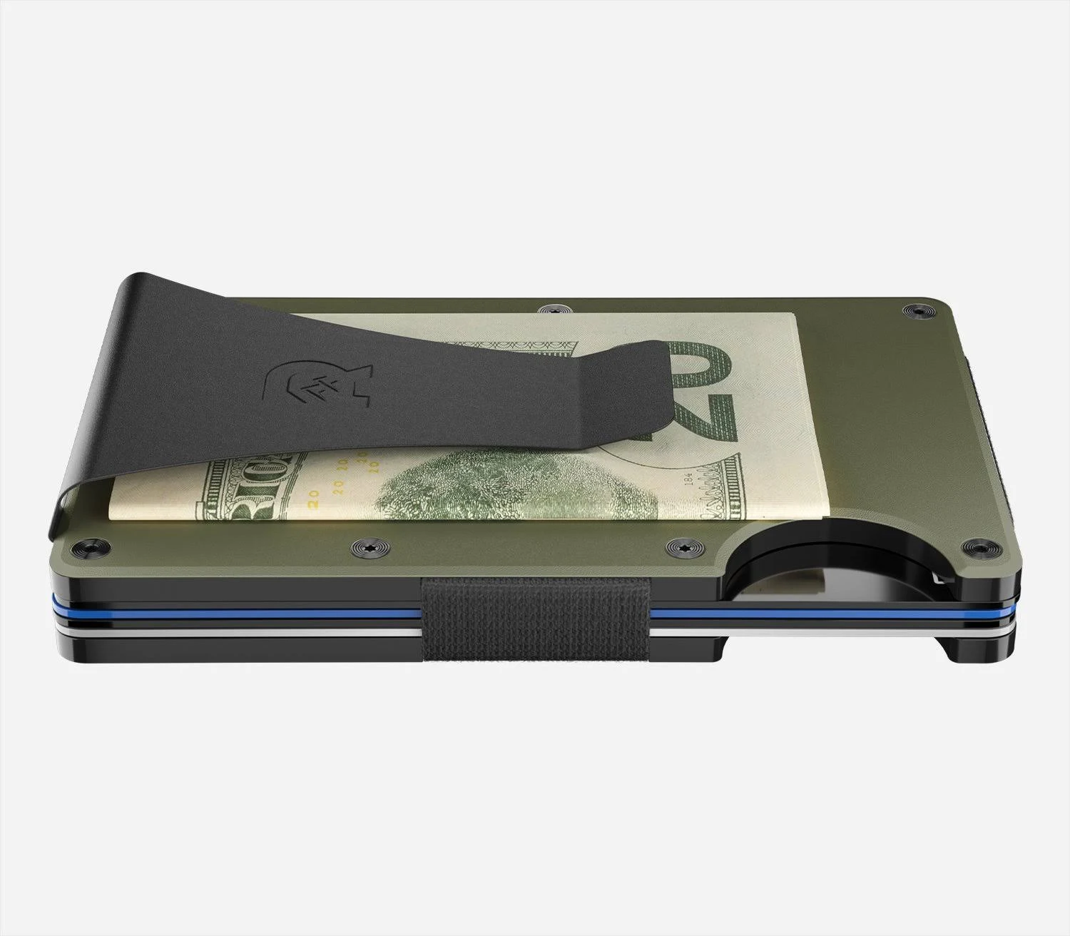 The Ridge Aluminum Cash Strap Wallet - Matte Olive