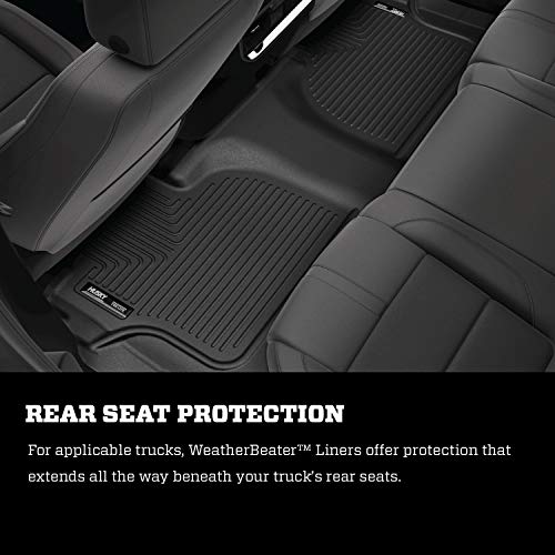 Husky Liners | Weatherbeater | Fits 2019 - 2022 Ford Ranger SuperCrew Cab | Front & 2nd Seat Floor Liners - Black, 3 pc. | 94101
