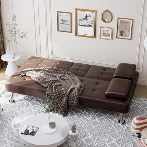 Sofa Bed Reversible Convertible Sleeper Pull Out Couches with Storage Chaise, Linen Fabric Furniture for Living Room, Apartment, Dark Gray