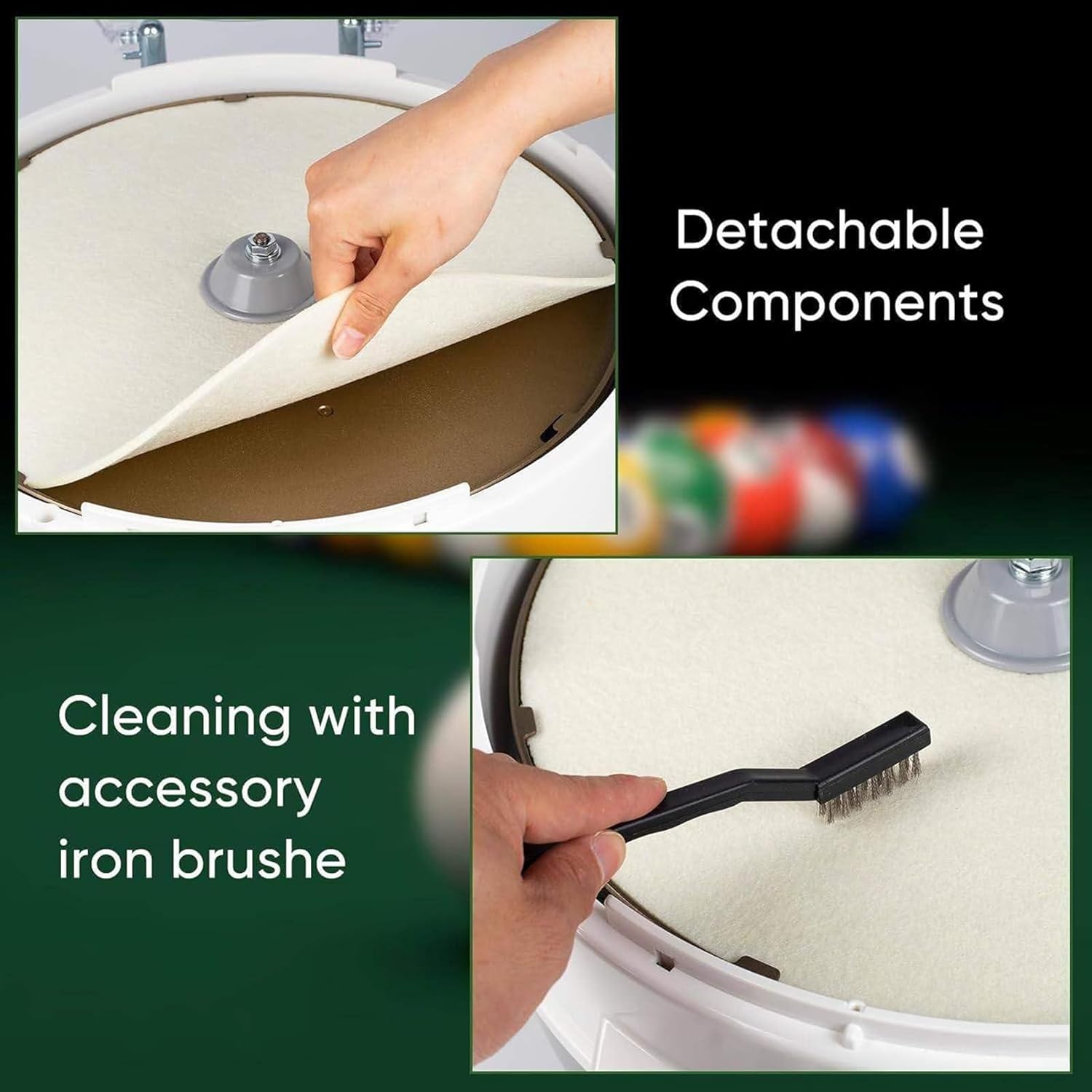 Pool Ball Cleaner, Automatic Billiard Cleaning Polishing Machine with LED Touch Display, No Jump Ball and Run Smoothly, 2 Min Fast Polishing, for Chess Entertainment and Billiards Room