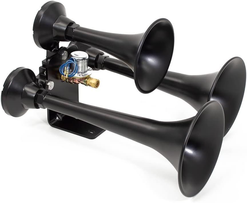 HornBlasters Outlaw Black 127H 1.5 Gallon 120PSI Train Horn Kit - All-In-One Air System - Easy Install - Big Sound