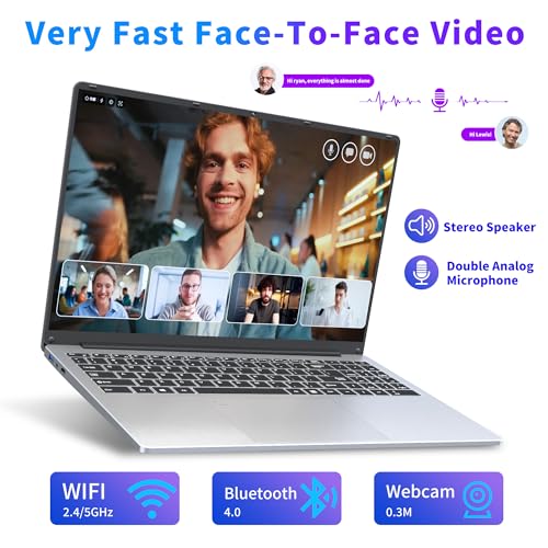 16 Inch Laptop Computer | Gaming Laptop | 16GB RAM 1TB SSD | N100 Processor | FHD 1920 * 1200 | 180 Angle Open | Backlit Keyboard | Windows 11 Pro | Fingerprint Unlock | UHD Graphics 750 MHz