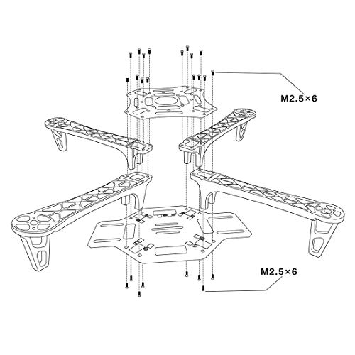 QWinOut DIY 2.4G 8CH KK V2.3 F450 Frame RC Quadcopter 4-Axle UFO Unassembly Kit RTF/ARF Drone (KK FC Version)