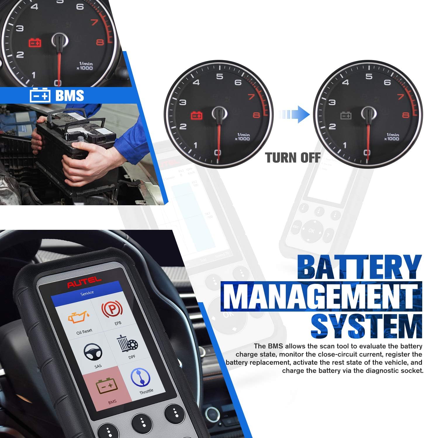 Autel MaxiDiag MD806 Pro Car Diagnostic Tool, 2022 Newest Upgraded Version of Autel MD808, MD806, All Systems Diagnostics, Oil Reset, EPB, SAS, DPF, BMS, Throttle, AutoScan