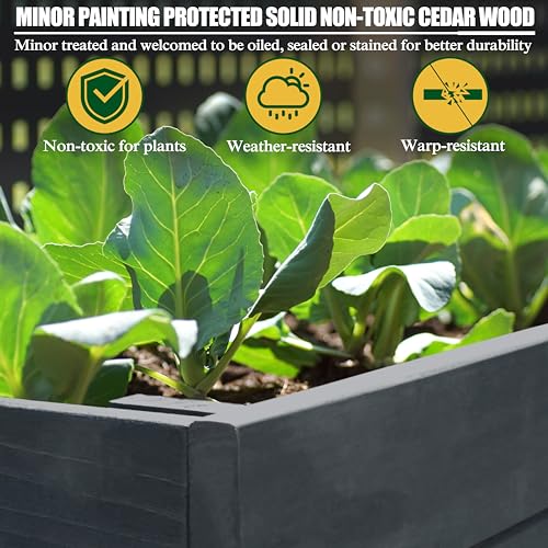 VEIKOU Raised Garden Bed 6 x 3 x 2FT, Raised Garden Beds Outdoor with 6 Legs, Detachable Liner, Garden Bed for Backyard, Patio, Balcony, 837lbs Capacity, Natural Wood
