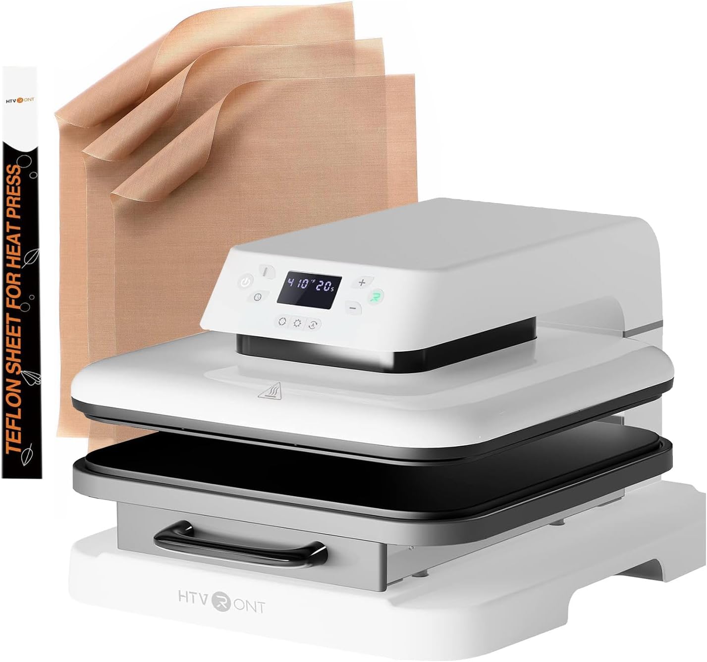 HTVRONT Auto Heat Press Machine 15x15 & 3Pack 12x16" Teflon Sheets for Heat Press