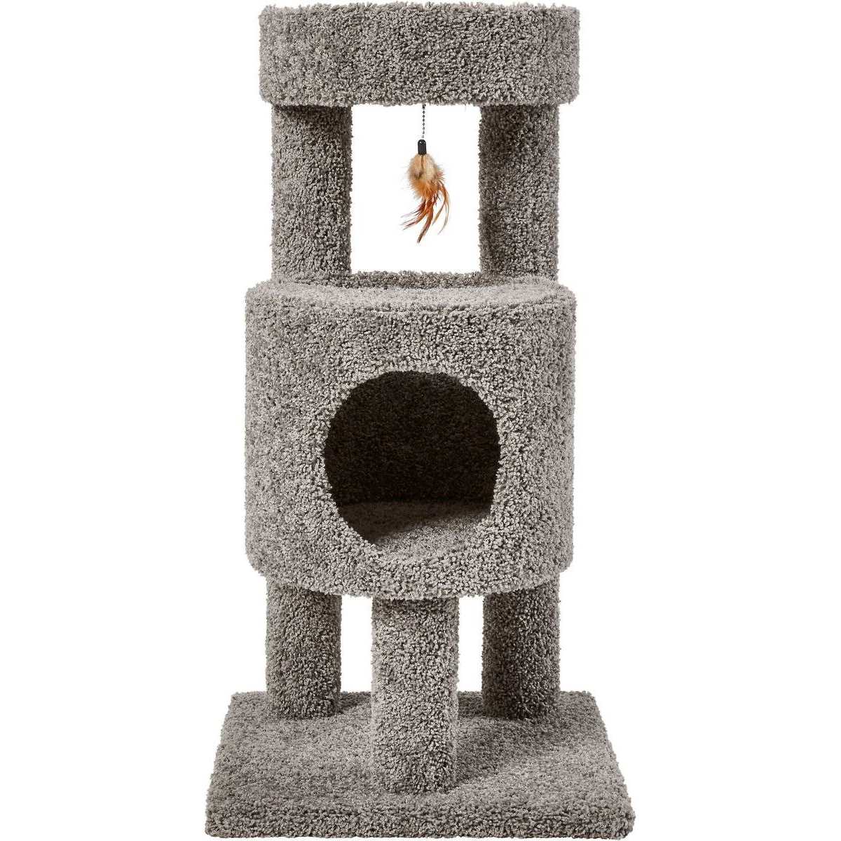 Frisco 36-in Real Carpet Wooden Cat Tree - Pet Supplies online store