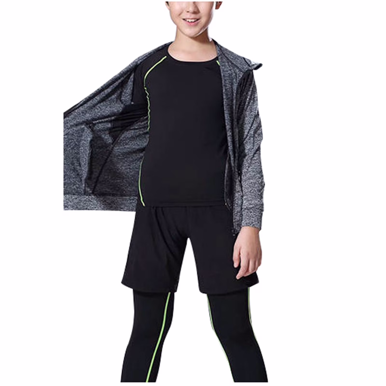 Boys Sweatshirts &amp; Hoodies Boys Zip Up Sweatshirt Long Sleeve Athletic Pullover For Kids Workout Tops Casual Outfit Loose Pullover Tops Grey XL